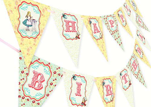 Book Cover POP parties Alice in Wonderland Happy Birthday Banner
