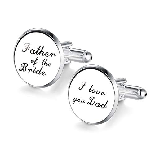 Book Cover JIAYIQI Mens Wedding Cufflinks Father of The Bride Gifts