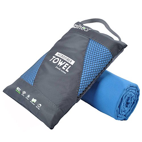 Book Cover Rainleaf Microfiber Towel,Blue,24 X 48 Inches