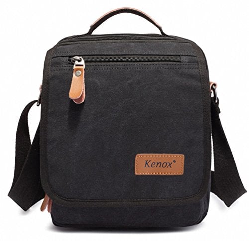 Book Cover Kenox Durable Vintage Multifunction Canvas Shoulder Bag Business Messenger Bag Ipad Bag Tote Bag Satchel Bag