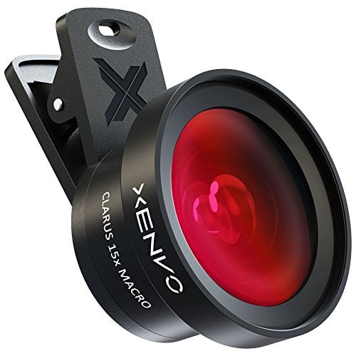 Book Cover Xenvo Pro Lens Kit for iPhone, Samsung, Pixel, Macro and Wide Angle Lens with LED Light and Travel Case