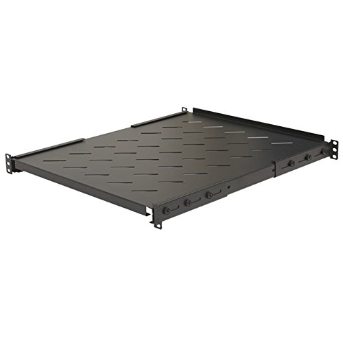 Book Cover NavePoint Fixed Rack Vented Server Shelf 1U 19 Inch 4 Post Rack Mount Adjustable from 17-33 Inches