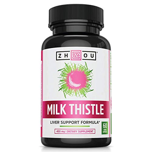 Book Cover Zhou Milk Thistle Standardized Silymarin Extract for Maximum Liver Support | Detox, Cleanse & Maintain | 60 Tablets