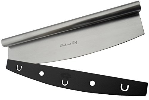 Book Cover Checkered Chef Pizza Cutter Sharp Rocker Blade With Cover. Heavy Duty Stainless Steel. Best Way To Cut Pizzas And More. Dishwasher Safe.