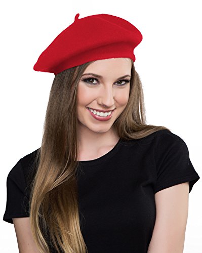 Book Cover Kangaroo Wool Red Beret Hat- French Beret