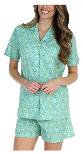 Book Cover Sleepyheads Women's Sleepwear Cotton Short Sleeve Button-Up Top and Shorts Pajama Set