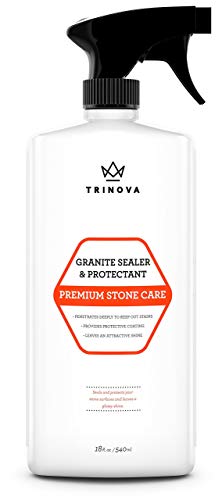 Book Cover TriNova Granite Sealer & Protector - Best Stone Polish, Protectant & Care Product - Easy Maintenance for Clean Countertop Surface, Marble, Tile - No Streaks, Stains, Haze, or Spots - 18 OZ
