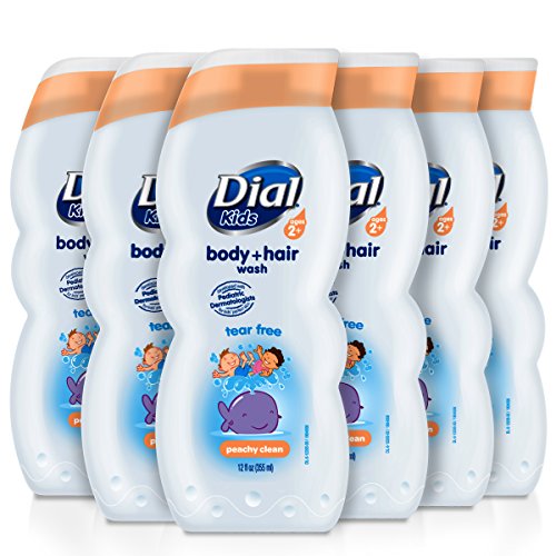 Book Cover Dial Kids Body + Hair Wash, Peachy Clean Tear Free, 12 Fluid Ounces (Pack of 6)