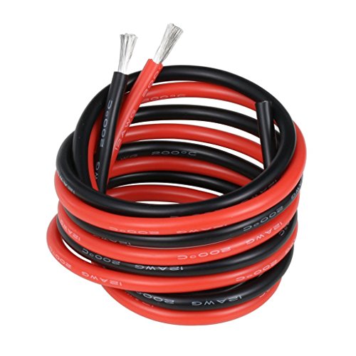 Book Cover BNTECHGO 12 Gauge Silicone Wire 10 ft red and 10 ft Black Flexible 12 AWG Stranded Copper Wire