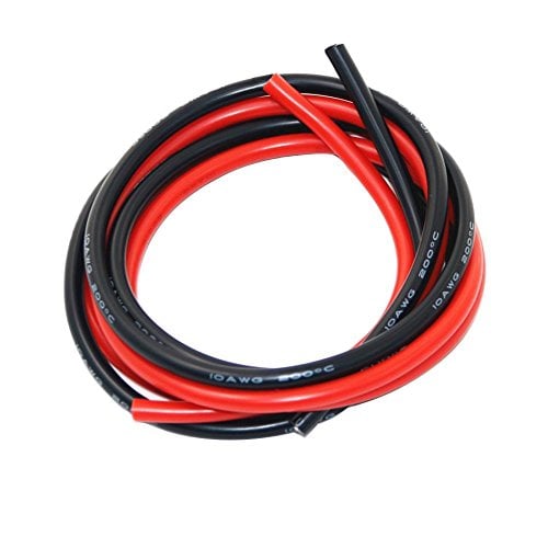 Book Cover BNTECHGO 10 Gauge Silicone Wire 10 ft red and 10 ft Black Flexible 10 AWG Stranded Tinned Copper Wire