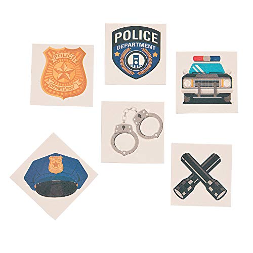 Book Cover Fun Express Police Party Tattoos (72 Pieces) Party Favors, Arts & Crafts Supplies
