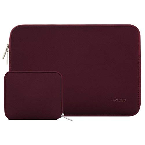Book Cover MOSISO Laptop Sleeve Compatible with 13-13.3 inch MacBook Pro, MacBook Air, Notebook Computer, Water Repellent Neoprene Bag with Small Case, Wine Red