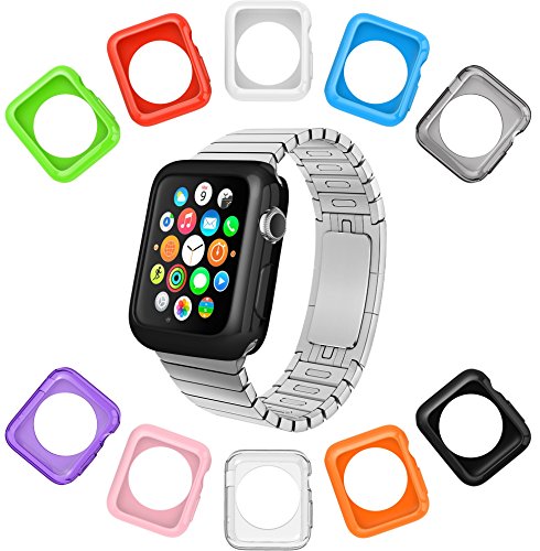 Book Cover Apple Watch Case by La Zuzzi, 10 Soft Covers, 38mm, for Apple Watch Sport, Apple Watch & Edition, Anti Scratch Protection Cover, Match Colors with Your iPhone Case, New in Apple Watch Accessories!