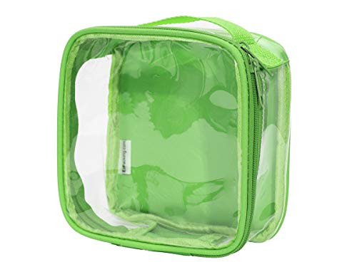 Book Cover Clear TSA Approved 3-1-1 Travel Toiletry Bag/Transparent See Through Organiser (Green)