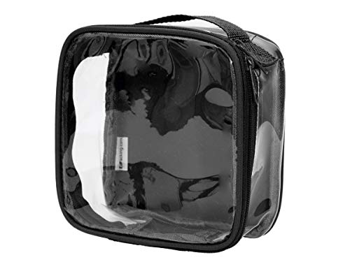 Book Cover Clear TSA Approved 3-1-1 Travel Toiletry Bag/Transparent See Through Organiser (Black)