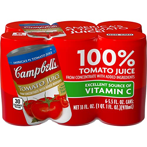 Book Cover Campbell's Tomato Juice 5.5 Oz Can, 6 Count, 5.5 Ounce (Pack of 48)