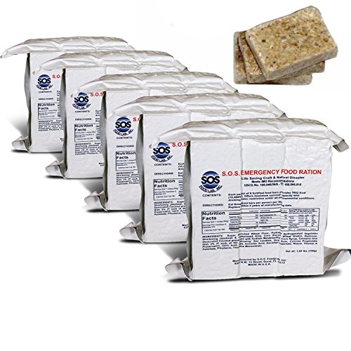 Book Cover S.O.S. Rations Emergency 3600 Calorie Food Bar - 3 Day / 72 Hour Package with 5 Year Shelf Life- 5 Packs