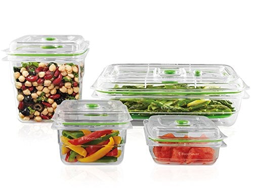 Book Cover FoodSaver B01AJJ1WNA FA4SC35810-000 Fresh Vacuum Seal Food and Storage Containers, 4-Piece Set, Clear, Multi