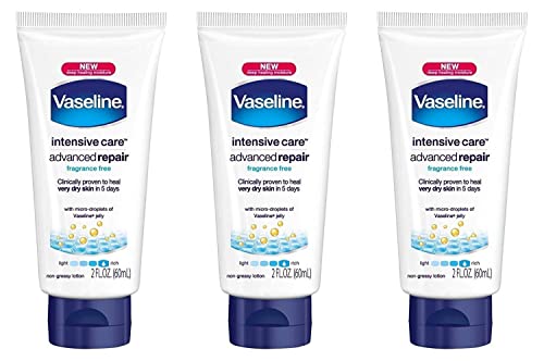 Book Cover Vaseline Intensive Care Advanced Repair Fragrance Free Moisture Body Lotion 2 Oz Travel Size (Pack Of 3)