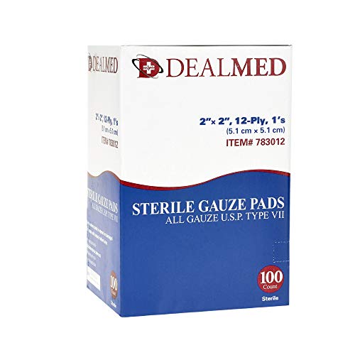 Book Cover Dealmed Sterile Gauze Pads, Individually Wrapped Absorbent 2