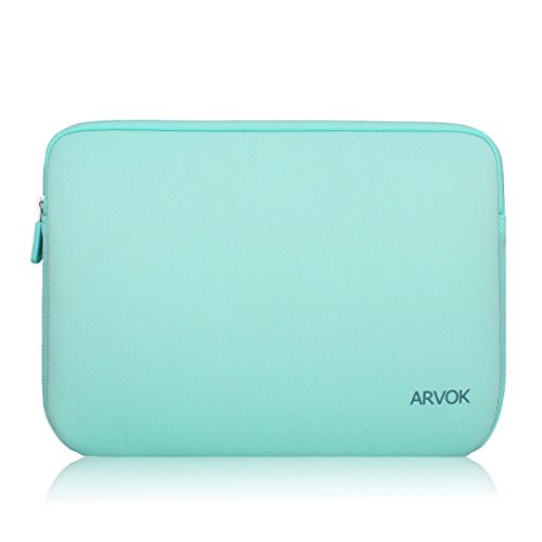 Book Cover Arvok 15-15.6 Inch Laptop Sleeve Multi-Color & Size Choices Case/Water-resistant Neoprene Notebook Computer Pocket Tablet Briefcase Carrying Bag/Pouch Skin Cover For Acer/Asus/Dell/Lenovo, Light Green