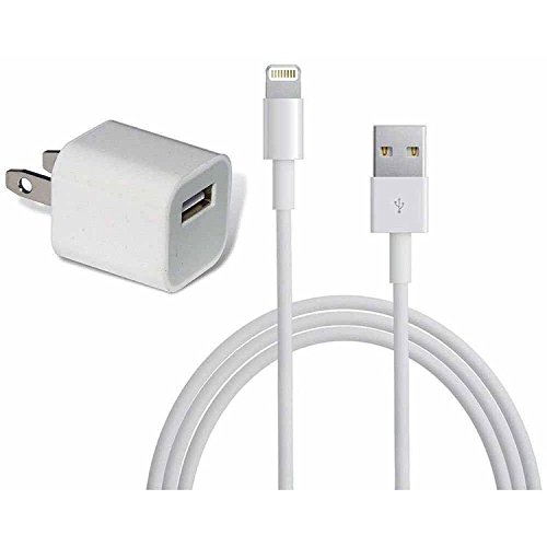 Book Cover Apple 5W USB Adapter Charger + Lightning Cable Bundle (Renewed)
