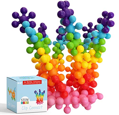 Book Cover AWESOMEÃ‚Â® Clip Connect 100 Piece Interlocking Plastic Building Set | Kids Safe Material! Lab Test Approved with ATC Certificate!