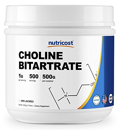 Book Cover Nutricost Pure Choline Bitartrate Powder 500 Grams