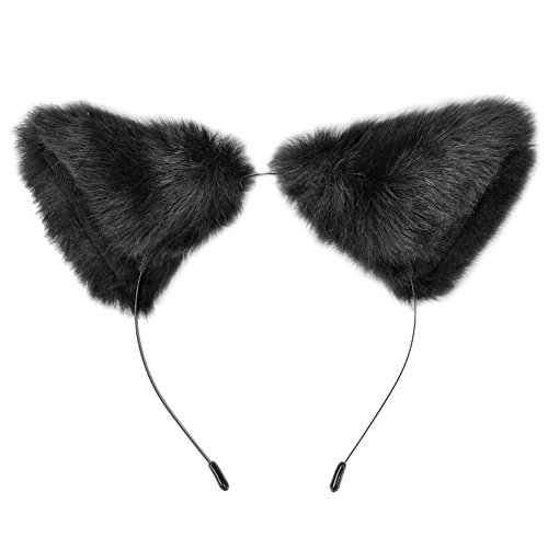 Book Cover E-TING Long Fur Cat Ears Anime Cosplay Headband Hairband Halloween Cosplay Party Costume