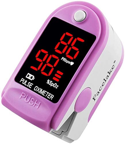 Book Cover Facelake Â® FL400P Pulse Oximeter with Carrying Case, Batteries, Neck/Wrist Cord - Pink