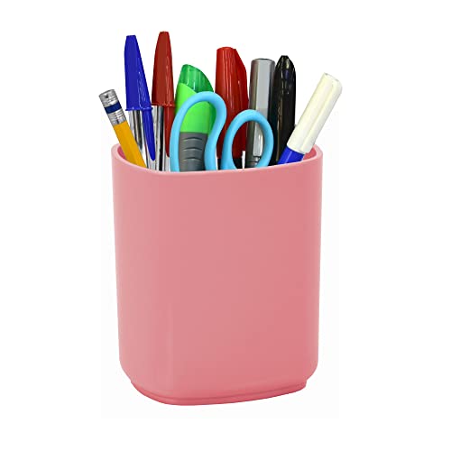 Book Cover Acrimet Jumbo Pencil Holder Pen Cup Caddy Desktop Organizer (Plastic) (Solid Pink Color)