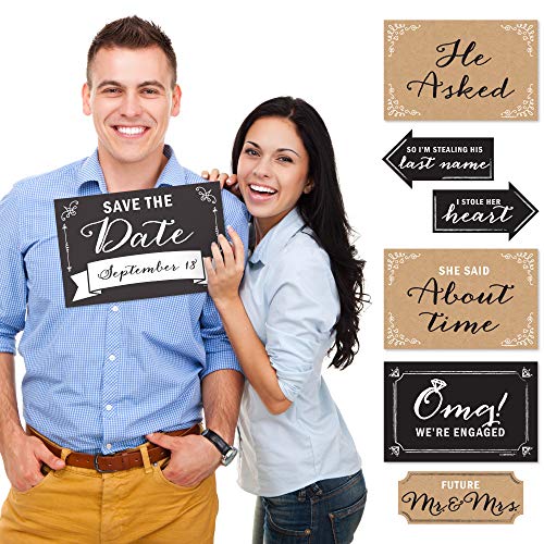 Book Cover Big Dot of Happiness Engagement Announcement - Photo Prop Kit - 10 Count