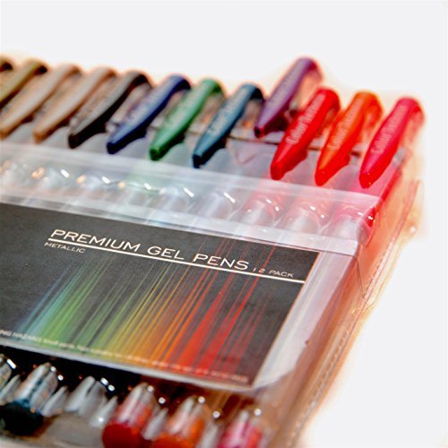 Book Cover Metallic Gel Pens from Color Technik, Set of 12 Professional Artist Quality Gel Pens. Best Gel Pen Colors with Comfort Grip. Enhance Your Adult Coloring Book Experience Now! Perfect Gift Ideas!