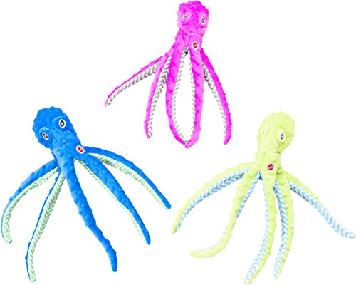 Book Cover SPOT Ethical Pets Skinneeez Extreme Stuffingless Durable Squeaker Octopus Dog and Cat Toy, 16