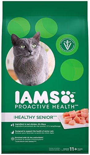 Book Cover Iams Proactive Health Healthy Senior Dry Cat Food With Chicken, 7 Lb. Bag