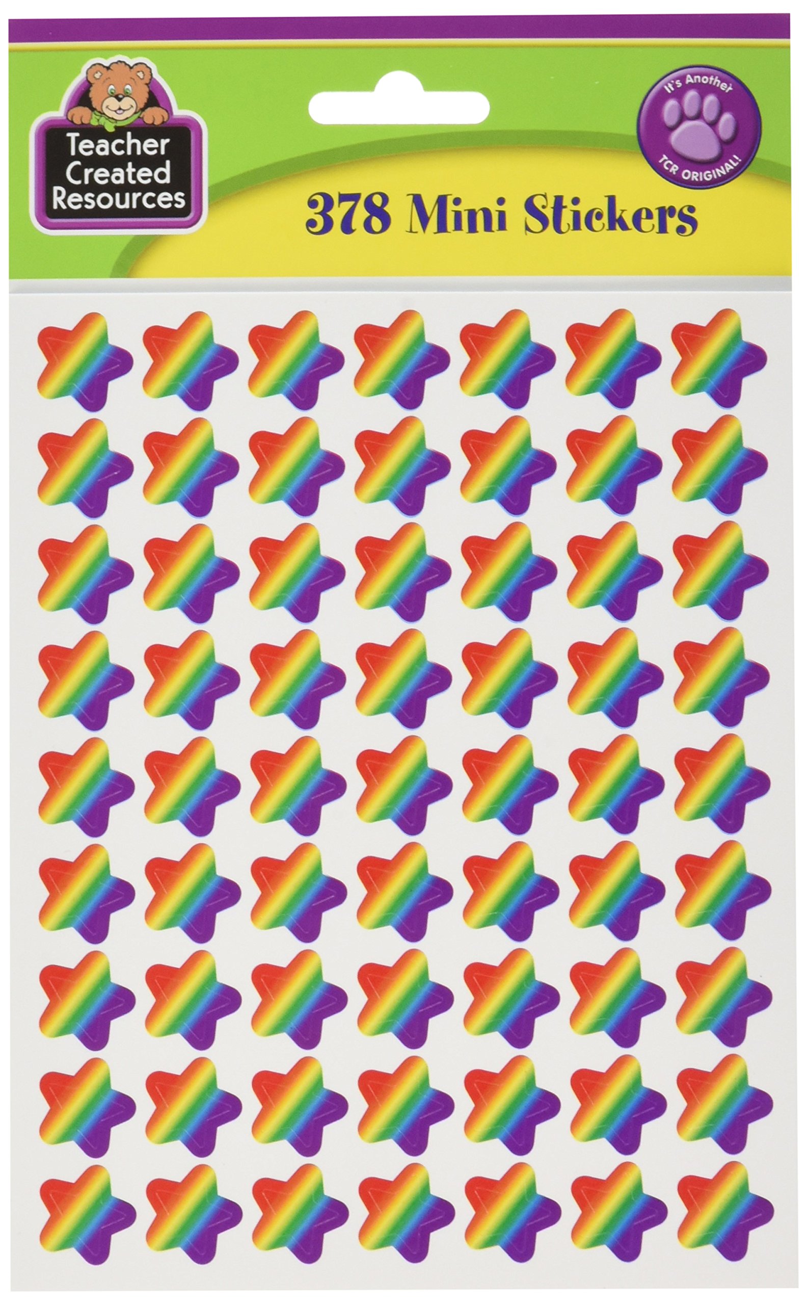 Book Cover Teacher Created Resources Rainbow Stars Mini Stickers (5798)
