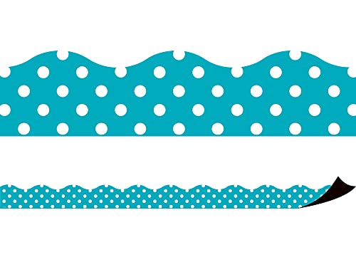Book Cover Teacher Created Resources Teal Polka Dots Magnetic Border (TCR77257)