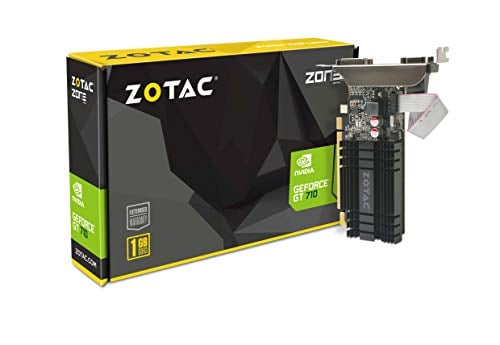 Book Cover ZOTAC GeForce GT 710 1GB DDR3 PCI-E2.0 DL-DVI VGA HDMI Passive Cooled Single Slot Low Profile Graphics Card (ZT-71301-20L)