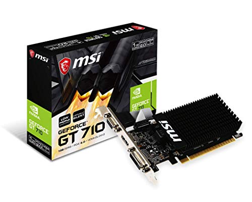 Book Cover MSI NVIDIA GEFORCE GT 710 1GD3H LP Graphics Card '1GB DDR3, 954MHz, Low Profile, Low Consumption, VGA, DVI-D, HDMI, HTPC, Silent Passive Fanless Cooling System'