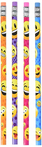 Book Cover Emoji Pencil, 7.5-Inch, Pack of 48