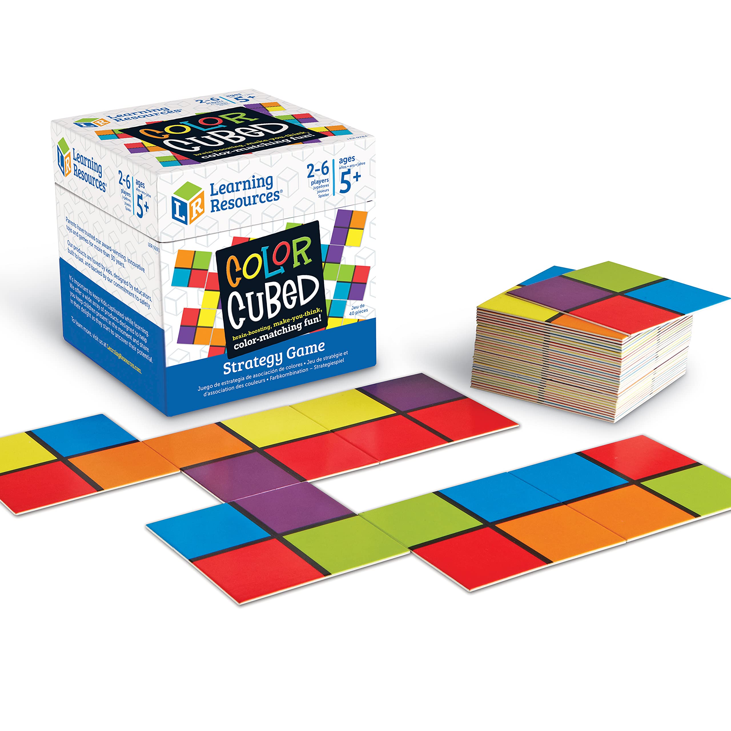 Book Cover Learning Resources Color Cubed Strategy Game, Brain Boosting Matching 2-6 Players, 40 Pieces, Ages 5+