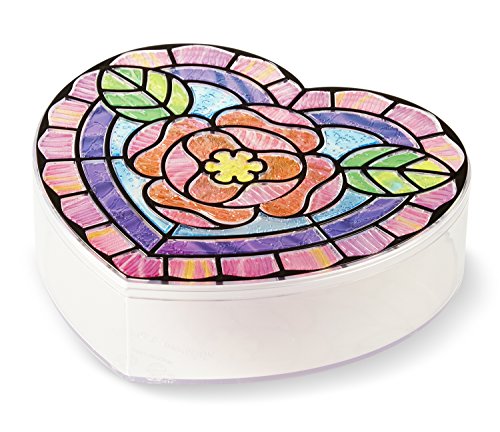 Book Cover Melissa & Doug Stained Glass Made Easy Heart Keepsake Box With 50+ Stickers
