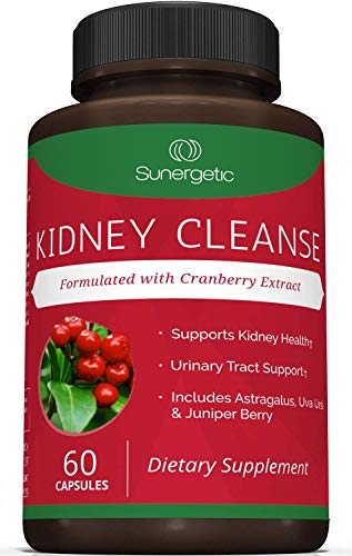 Book Cover Premium Kidney Cleanse Supplement - Powerful Kidney Support Formula with Cranberry Extract Helps Support Healthy Kidneys, Bladder Health & Urinary Tract Support- 60 Vegetarian Capsules