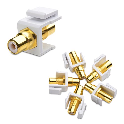 Book Cover Cable Matters (5-Pack) Gold-Plated RCA Keystone Jack Inserts in White