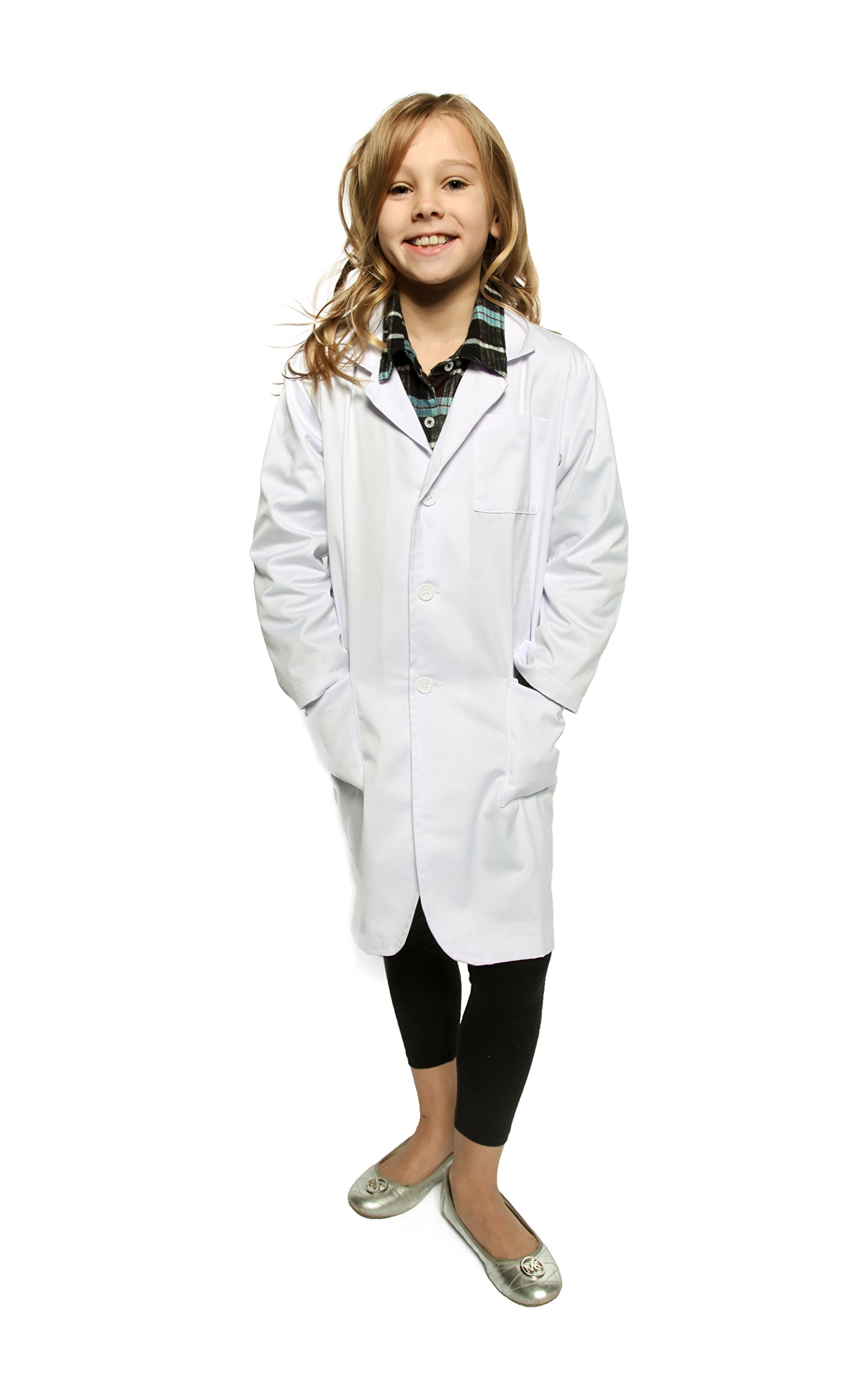 Book Cover Working Class Kid's Lab Coat Durable Lab Coats for Kid Scientists or Doctors Ages 6-8 White