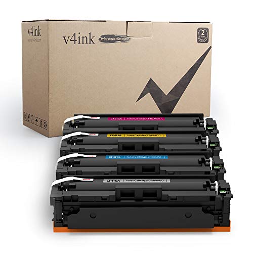 Book Cover V4INK Compatible Toner Cartridge Replacement for HP 410A CF410A 410X CF410X 4 Packs,for use in HP Color Laserjet Pro MFP M477fdw M477fnw M477fdn M452dw M452dn M452nw M477 M452 M377dw Printer