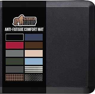 Book Cover Gorilla Grip Anti Fatigue Cushioned Comfort Mat, Ergonomically Durable, Supportive, Padded, Thick and Washable, Stain-Resistant, Kitchen, Garage, Office Standing Desk Mats, 32x20 Inches, Black
