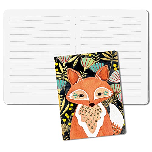Book Cover Medium Coptic Bound Journal by Studio Oh! - Woodland Fox - Dimensions: 6.5