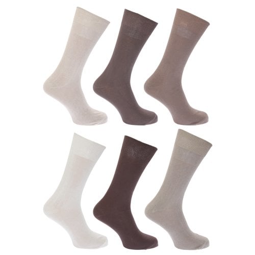 Book Cover FLOSO® Womens/Ladies Plain 100% Cotton Socks (Pack Of 6)