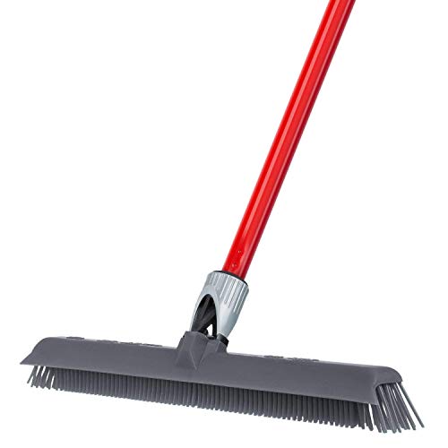 Book Cover RAVMAG Silicone- Rubber Broom Incredibly Tough & Durable Build- Adjustable Knuckle Joint- Integrated Squeegee- Comfortably Long Handle- Washable- Scratch Free Bristles- Perfect for Pet Hair!